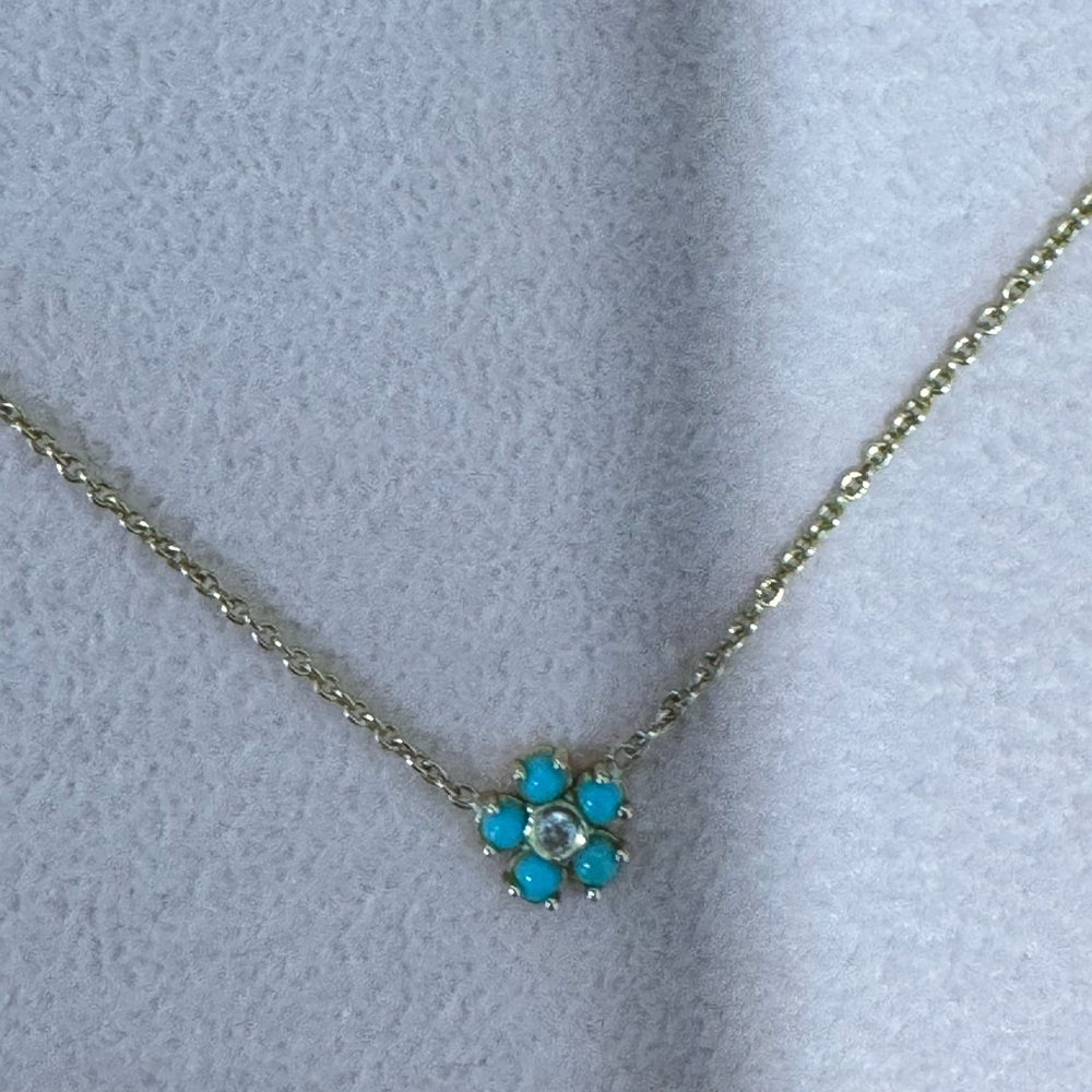 Jennifer Meyer Turquoise and Diamond necklace